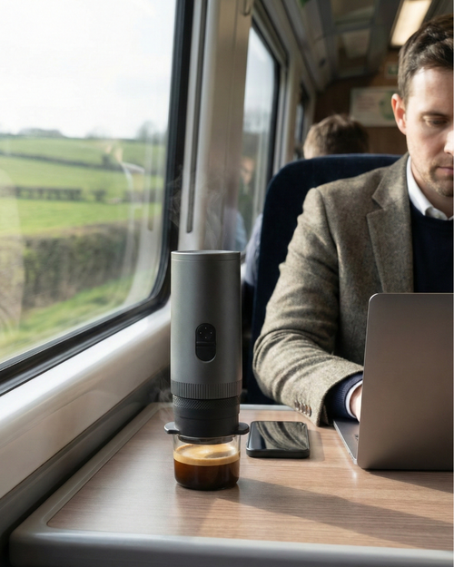 Mile One Espresso: Self-Heating Portable Espresso Maker - Ash