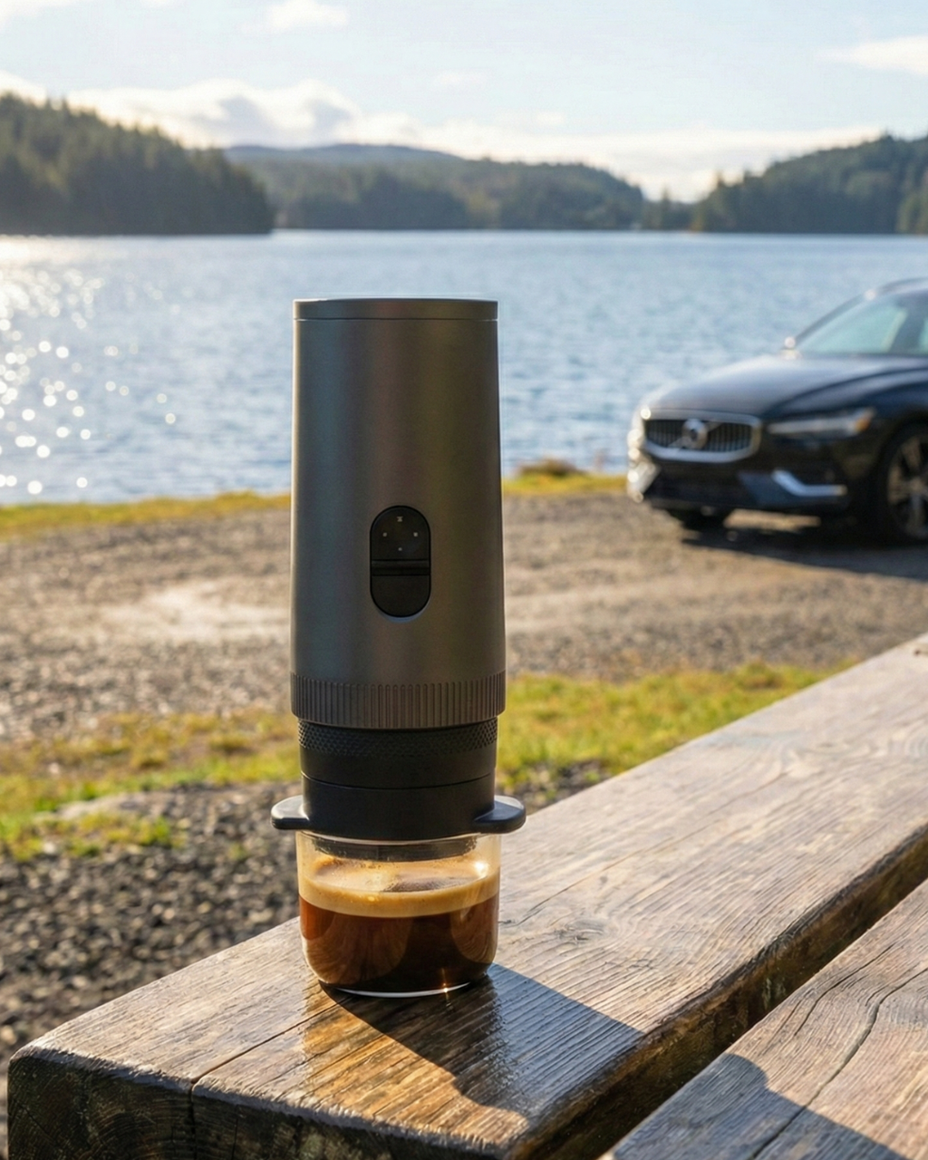 Mile One Espresso: Self-Heating Portable Espresso Maker - Ash