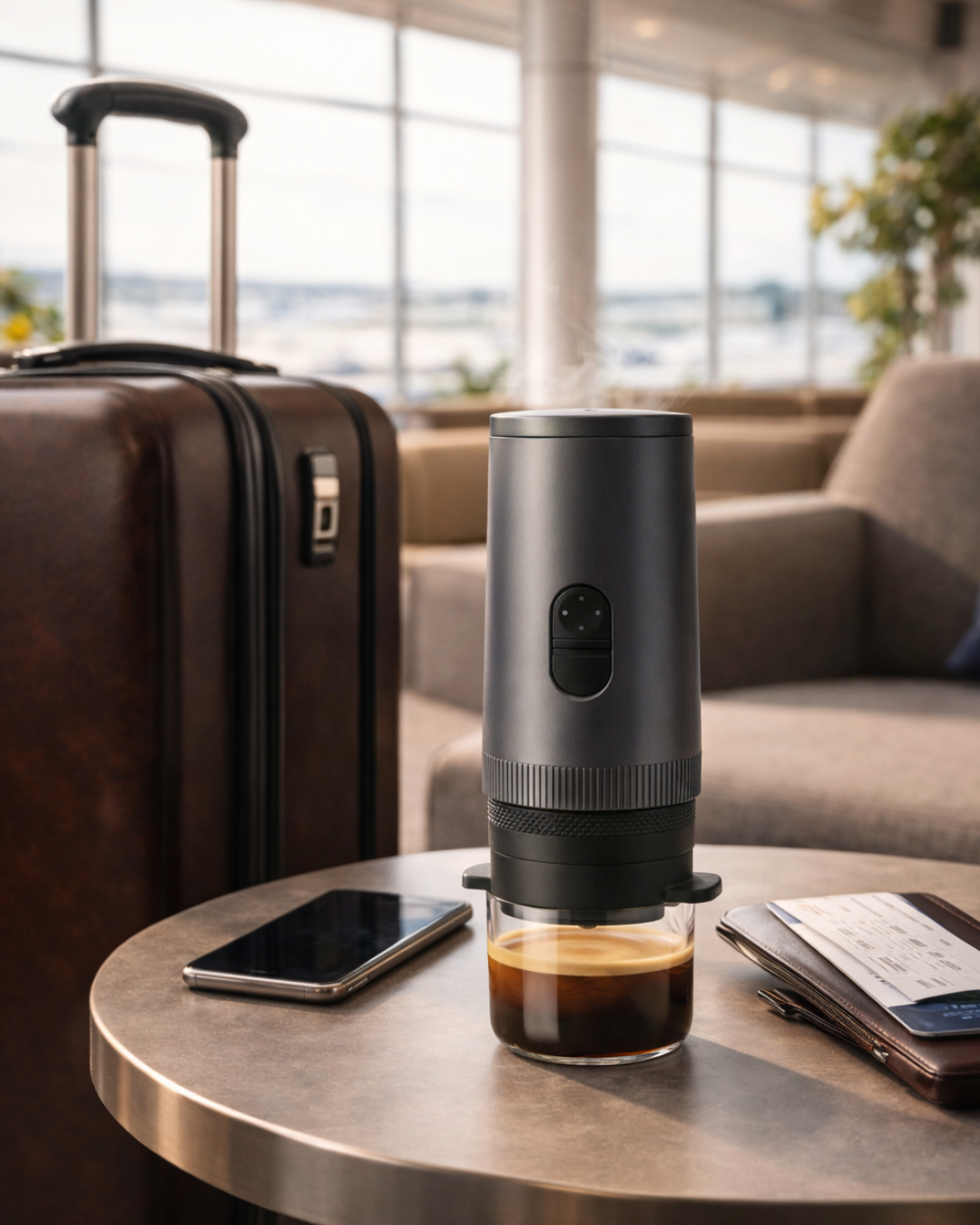 Mile One Espresso: Self-Heating Portable Espresso Maker - Ash